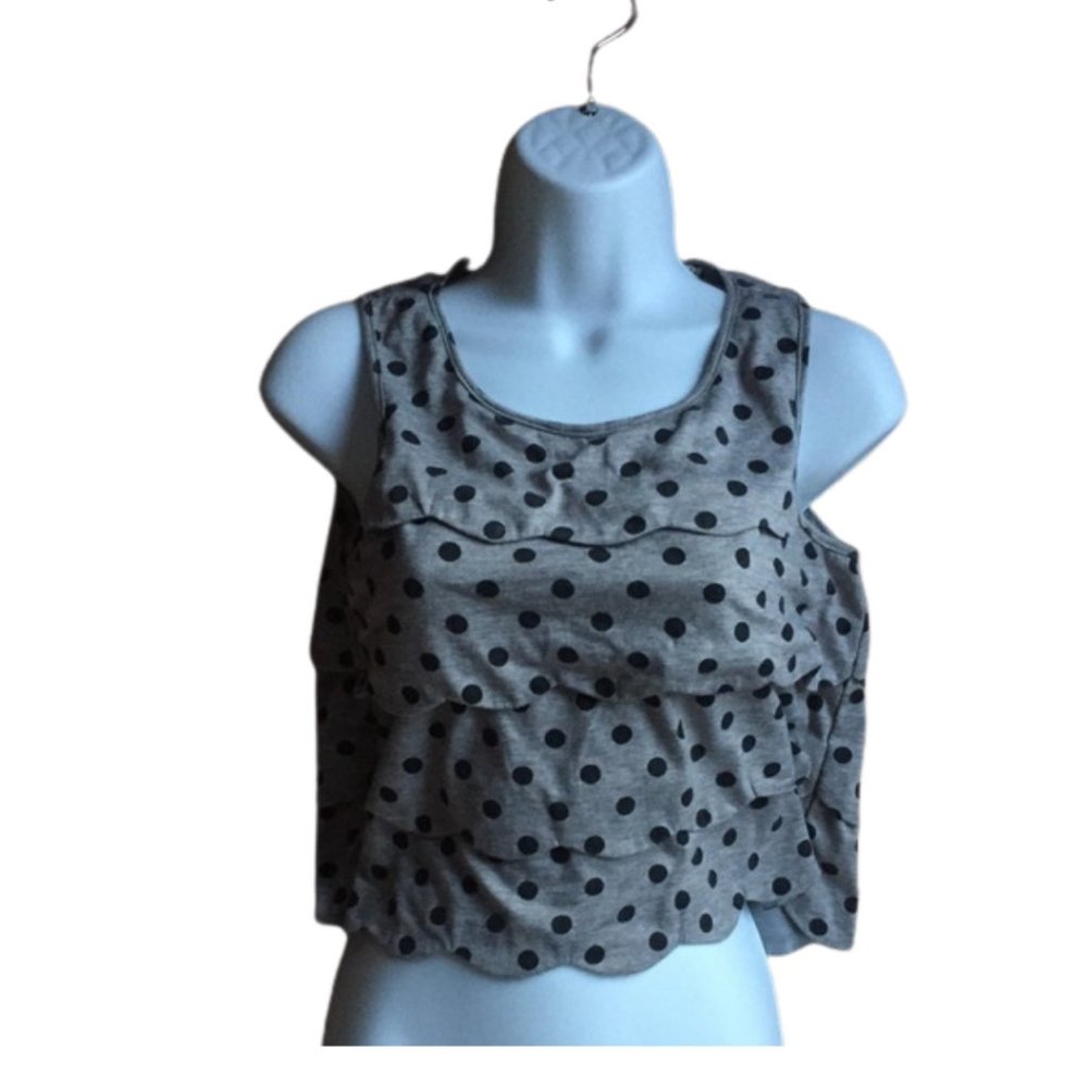 ⭐️HOST PICK⭐️ Polka Dot Ruffle Crop Tank - SM